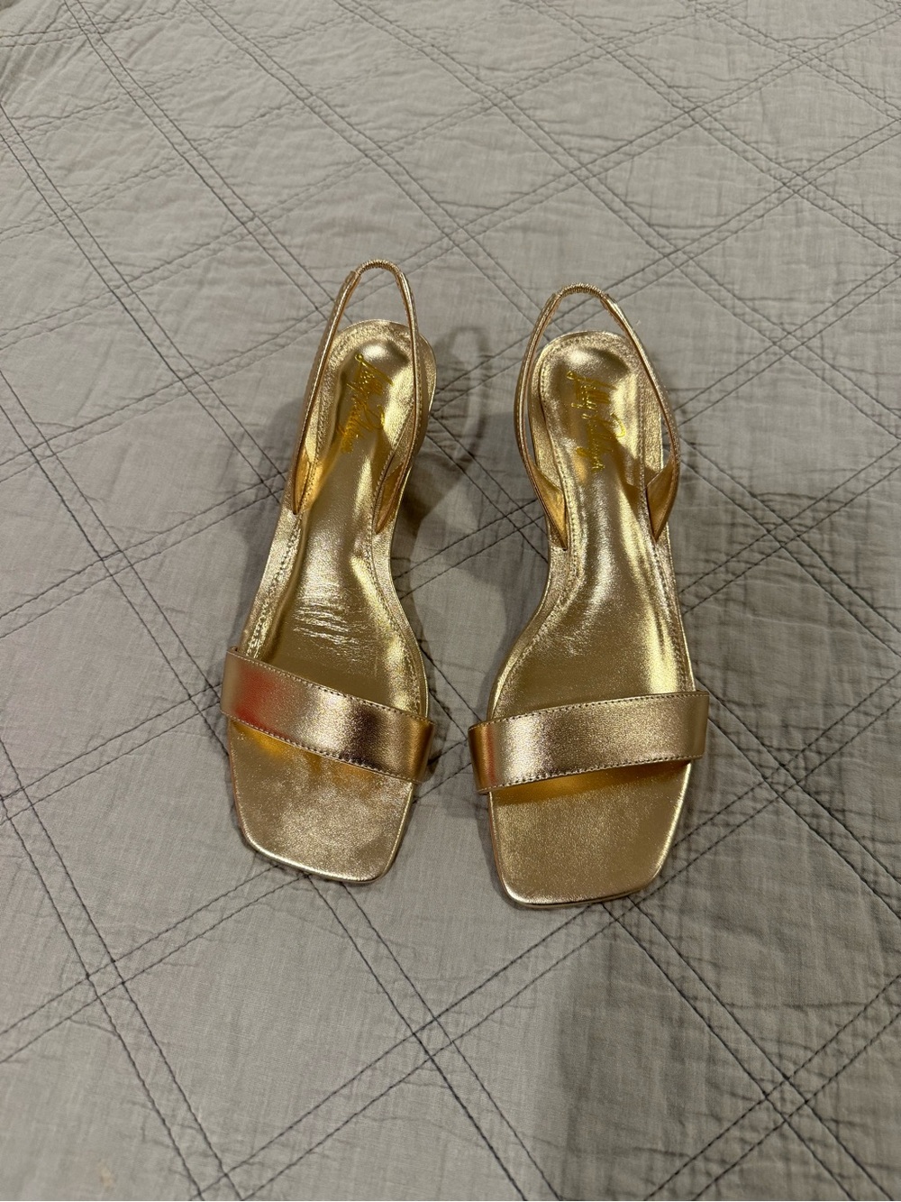 Lily Pulitzer Gold Metallic Slingback Sandals - Women's Dress Sandals